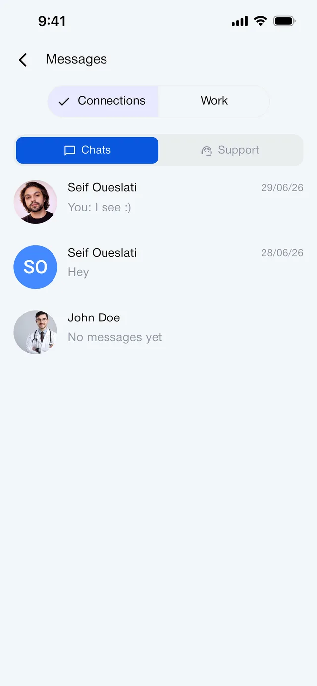 Doctors, hospitals, support. One inbox.